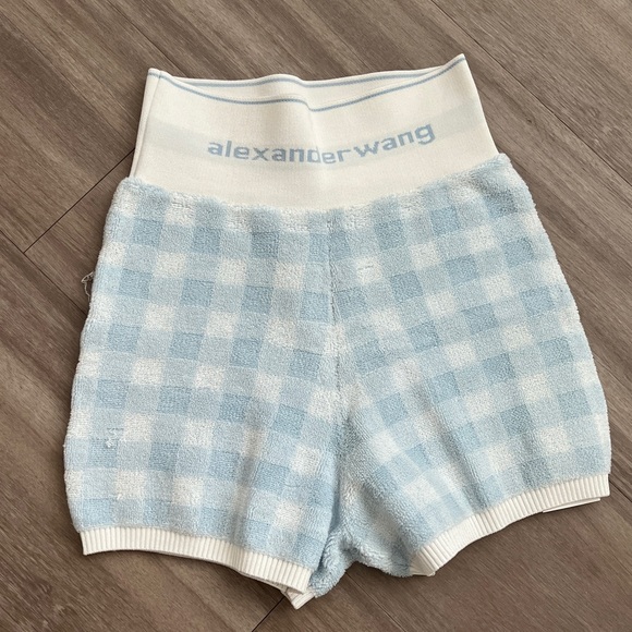 EUC ALEXANDER WANG Gingham Check-Pattern Shorts XS - Picture 6 of 12